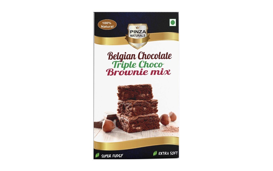 Pinza Naturals Belgian Chocolate Triple Choco Brownie Mix   Box  380 grams